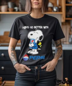 Snoopy and woodstock things go better with pepsi shirt