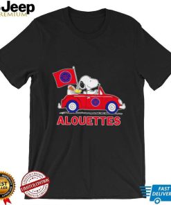 Snoopy drive a car Alouettes football flag logo gift shirt