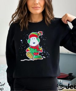 Snoopy walking in the snow Merry Christmas shirt