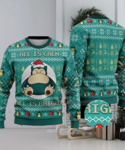 Snorlax All Is Calm Bright Ugly Christmas Sweater Sweatshirt Anime Xmas Pocket Monster