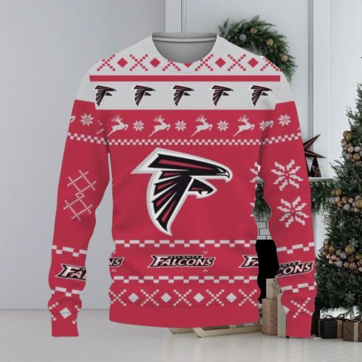 Snow Santa Pattern Logo Atlanta Falcons Christmas Tree Knitted Christmas 3D Sweater Gift Holidays