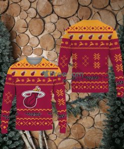 Snow Santa Pattern Logo Miami Heat Tree Ugly Christmas Sweater New For Fans Gift Christmas