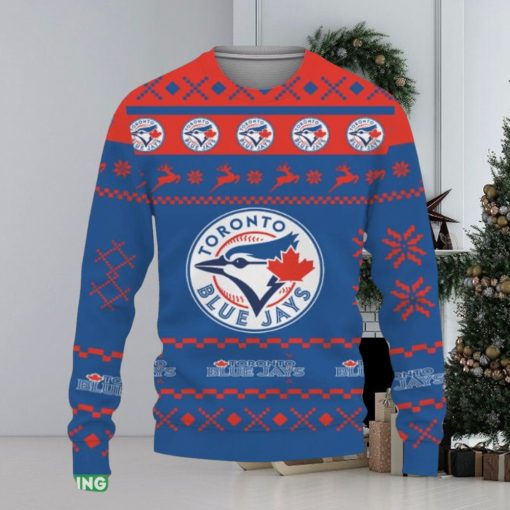 Snow Santa Pattern Logo Toronto Blue Jays Christmas Tree Knitted Christmas Sweater Gift Holidays