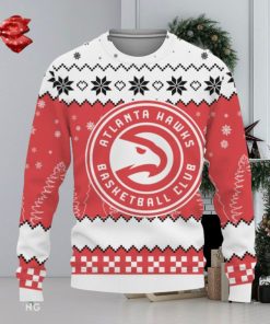 Snow Team Logo Atlanta Hawks Gifts For Fan Christmas Tree Knitted Xmas Sweater Gift Holidays