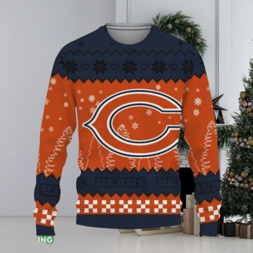 Snow Team Logo Chicago Bears Gifts For Fan Christmas Tree Ugly Christmas Sweater Gift Holidays