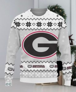 Snow Team Logo Georgia Bulldogs Gifts For Fan Christmas Tree Ugly Christmas Sweater AOP