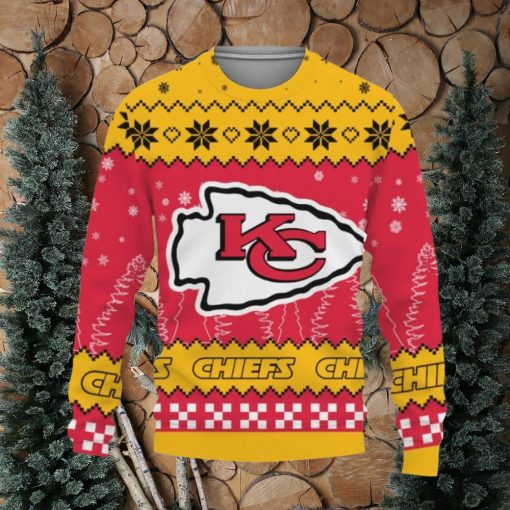 Snow Team Logo Kansas City Chiefs Gifts For Fan Christmas Tree Ugly Xmas Sweater Gift Holidays