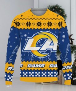 Snow Team Logo Los Angeles Rams Gifts For Fan Christmas Tree Knitted Christmas 3D Sweater Gift Holidays