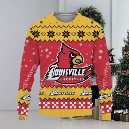 Snow Team Logo Louisville Cardinals Gifts For Fan Christmas Tree Ugly Xmas Sweater