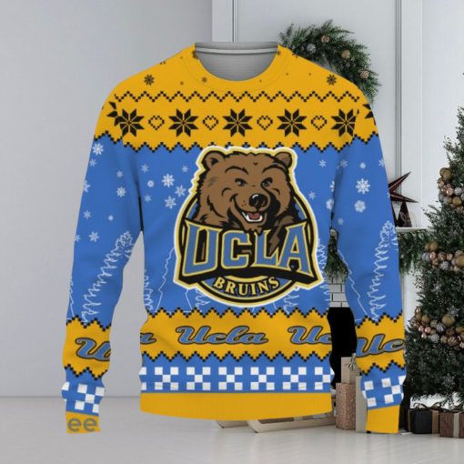 Snow Team Logo UCLA Bruins Gifts For Fan Christmas Tree Knitted Christmas Sweater AOP