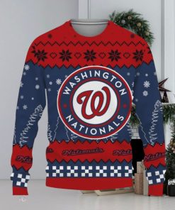 Snow Team Logo Washington Nationals Gifts For Fan Christmas Tree Ugly Christmas Sweater Gift Holidays