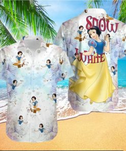 Snow White Princess Disney Blue White Floral Disney Cruise 2023 Disney Hawaiian Shirt