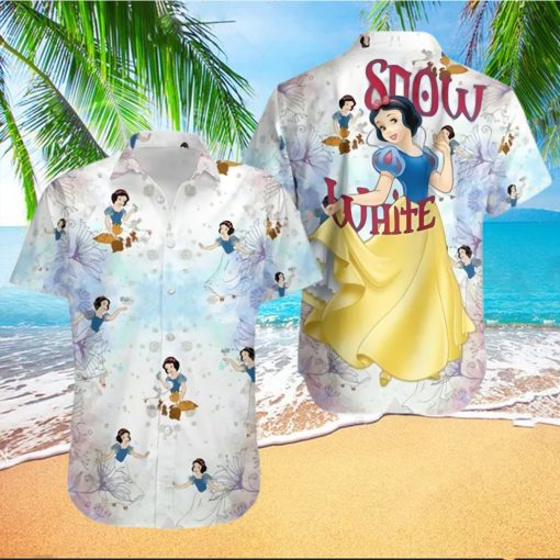 Snow White Princess Disney Blue White Floral Disney Cruise 2023 Disney Hawaiian Shirt