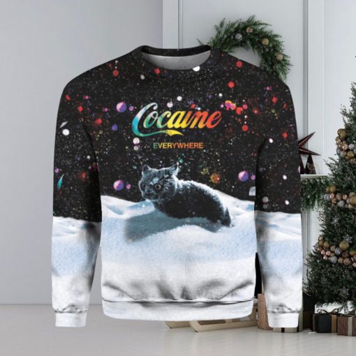 Snow cat cocaine everywhere sweater