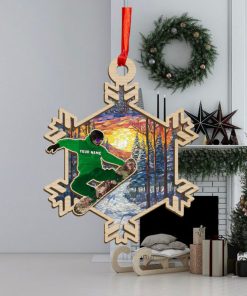 Snowboard Personalized Suncatcher Ornament