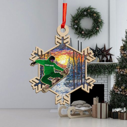 Snowboard Personalized Suncatcher Ornament