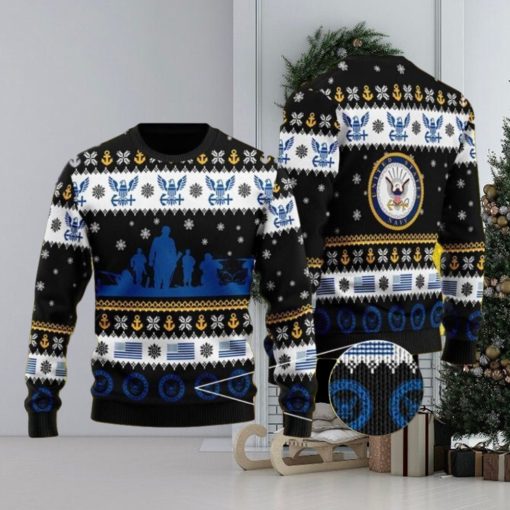 Snowflakes US Navy Soldier Christmas Ugly Sweater 3D