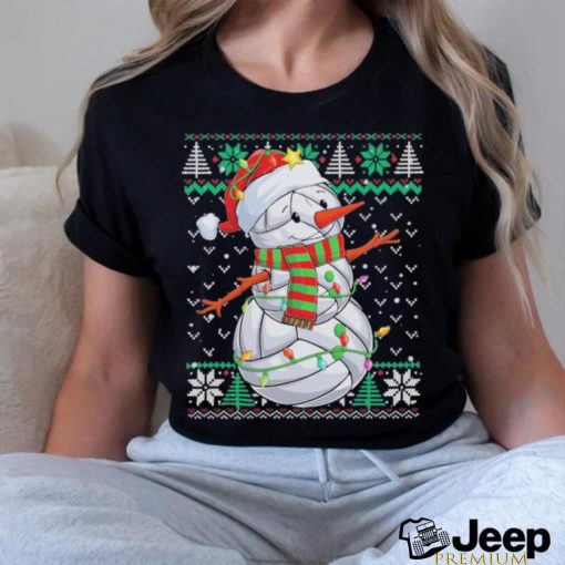 Snowman Volleyball Christmas Ball Ugly Sweater T Shirt