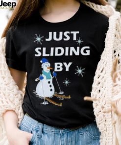 Snowman just sliding by Christmas T Shirt