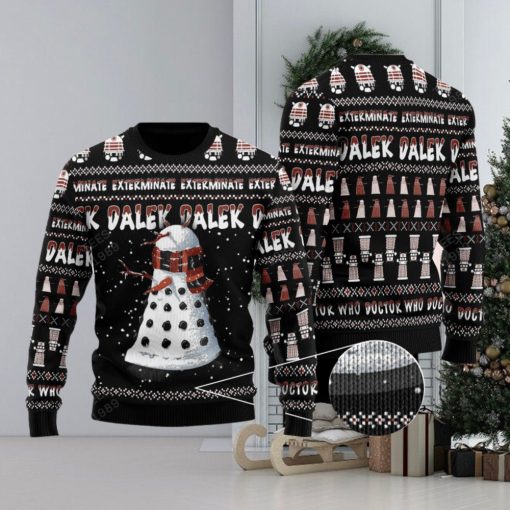 Snowy Dalek Doctor W.ho Knitted Christmas 3D Sweater Gift Holidays