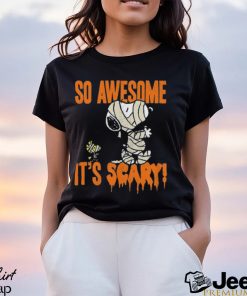 So Awesome It’s Scary Snoopy Woodstock Halloween Shirt, Snoopy Woodstock Mummy Halloween T Shirt