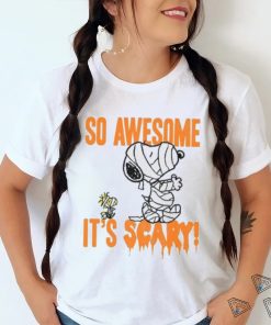 So Awesome It’s Scary Snoopy Woodstock Halloween Shirt, Snoopy Woodstock Mummy Halloween Tee Shirt