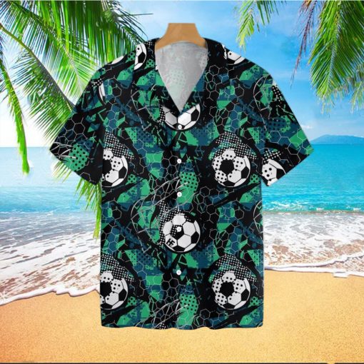 Soccer Grunge Urban Pattern Tropical Hawaiian Shirt For Men And Women