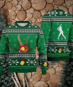 Softball Pattern Falling Snowflakes Sweater Trending For Men And Women Gift Holidays