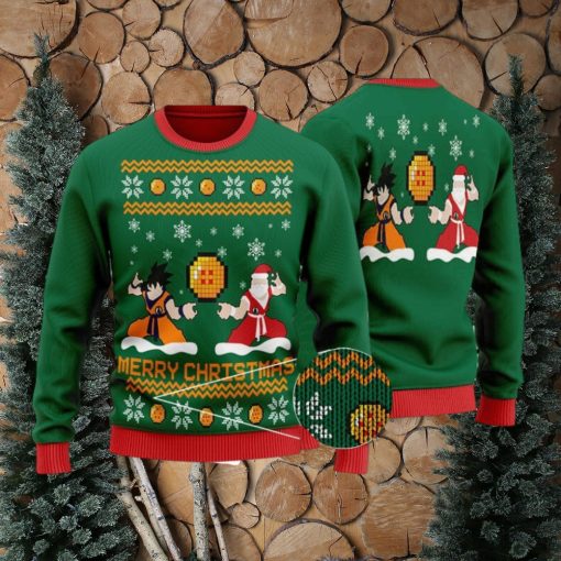 Son Goku With Santa DBZ Ugly Christmas Sweater