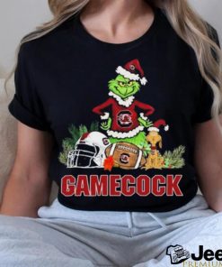 South Carolina Gamecock Santa Grinch And Santa Dog Christmas Shirt