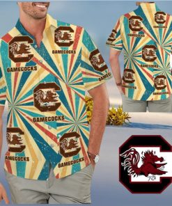 South Carolina Gamecocks Retro Vintage Style Tropical Hawaiian Shirt