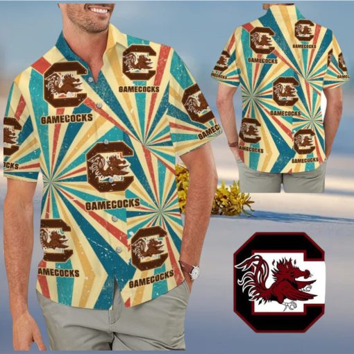 South Carolina Gamecocks Retro Vintage Style Tropical Hawaiian Shirt