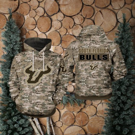 South Florida Bulls NCAA Camo Veteran 3D Printed Hoodie