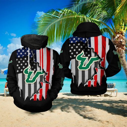 South Florida Bulls NCAA US Flag 3D Printed Hoodie