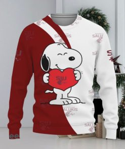 Southern Illinois Salukis Snoopy Cute Heart American Sports Team Ugly Xmas 3D Sweater