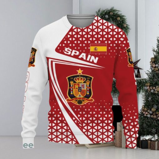 Spain Flag pattern sport soccer team World Cup qatar champions football Ugly Xmas Sweater