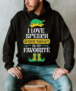 Speech Therapy Elf Christmas School Therapist Slp Language Shirt