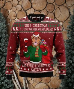 Spend Time With My Mastiff Snowflake Ugly Christmas Sweater