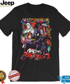 Spider in a Spider Verse cartoon shirt