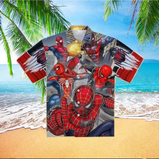 Spiderman Hawaiian Shirt And Shorts Spider Man Across The Spider Verse Aloha Shirt Summer Gift For Mens Marvel Amazing Spiderman 2 Costume Miles Morales Movie