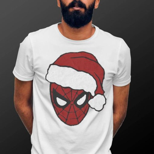 Spiderman Marvel Comics Mad Engine Santa Hat Graphic T Shirt