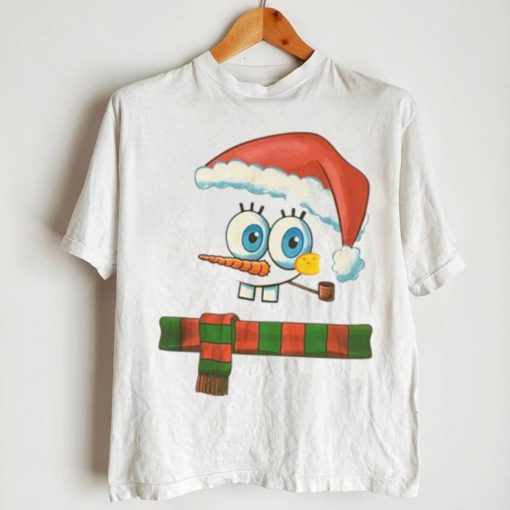 Spongebob Squarepants Chrismas Shirt ,white Short Sleeve Christmas Smoking Pipe