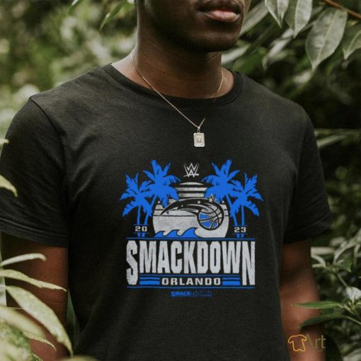 Sportiqe Black SmackDown X Orlando Magic 2023 logo shirt