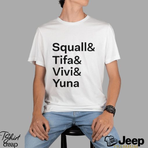 Squall& Tifa& Vivi& Yuna T shirt