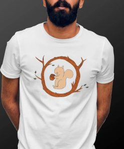 Squirrel and Acorn in a Branch art shirt