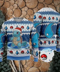 Squirtle Ugly Christmas Sweater Squirtle Christmas Sweatshirt Anime Squirtle Xmas Sweater