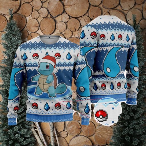 Squirtle Ugly Christmas Sweater Squirtle Christmas Sweatshirt Anime Squirtle Xmas Sweater