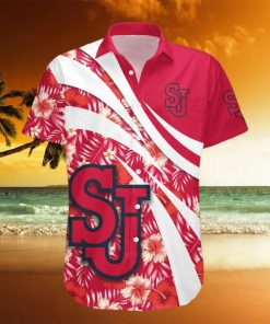 St John’s Red Storm 3D Hawaiian Shirt Hibiscus Sport Style NCAA Summer Beach For Fans Gift