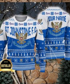 St Johnstone FC Ugly Christmas Sweater Logo Custom Name Gift Fans