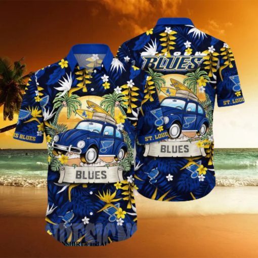 St Louis Blues NHL Floral Unisex Full Printed Hawaiian Shirt